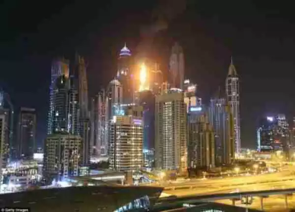 Dubai’s 1,100ft Marina Torch Tower Full Of Expats Bursts Into Flame (Photos)